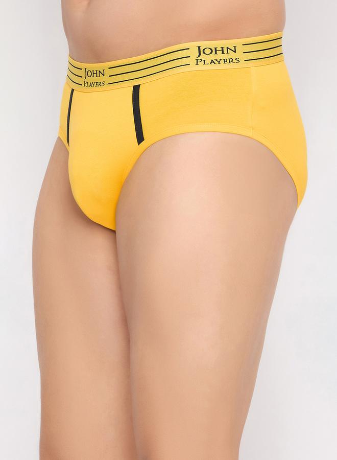 John Player Pack of 2 - Solid Briefs with Striped Waistband