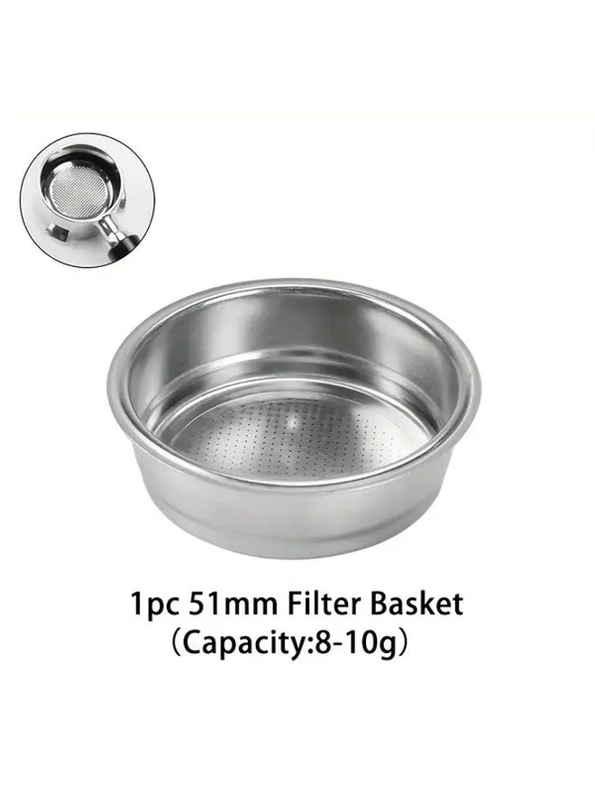 51mm Coffee Filter Basket 1pc Stainless Steel Non Pressurized For Espresso Portafilter Unpressurized Barista Tool - Image 3