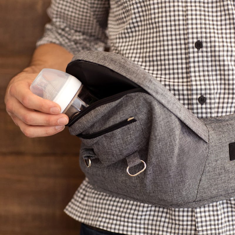 Moby Hip Seat and Baby Carrier for Infants and Toddlers, Designed for Mothers, Fathers, and Caregivers, Supports Children from 12-17 lbs (Grey) - Image 4