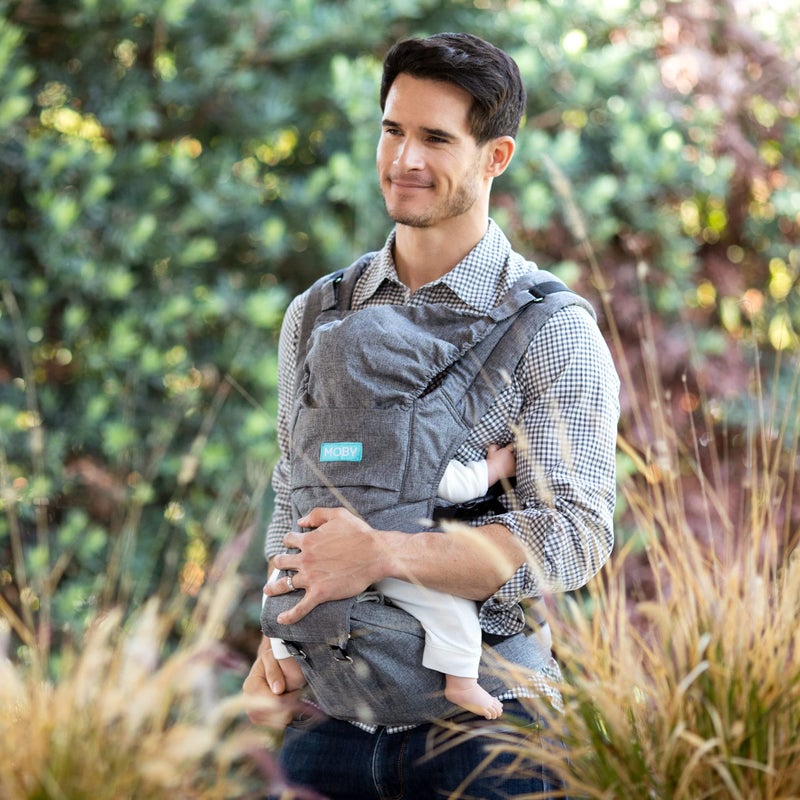 Moby Hip Seat and Baby Carrier for Infants and Toddlers, Designed for Mothers, Fathers, and Caregivers, Supports Children from 12-17 lbs (Grey) - Image 3