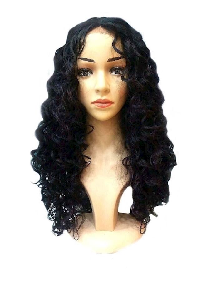 NIBEMINENT Curly And Wavy Front Wig Black - Image 1