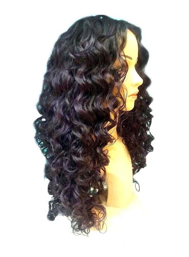 NIBEMINENT Curly And Wavy Front Wig Black - Image 2