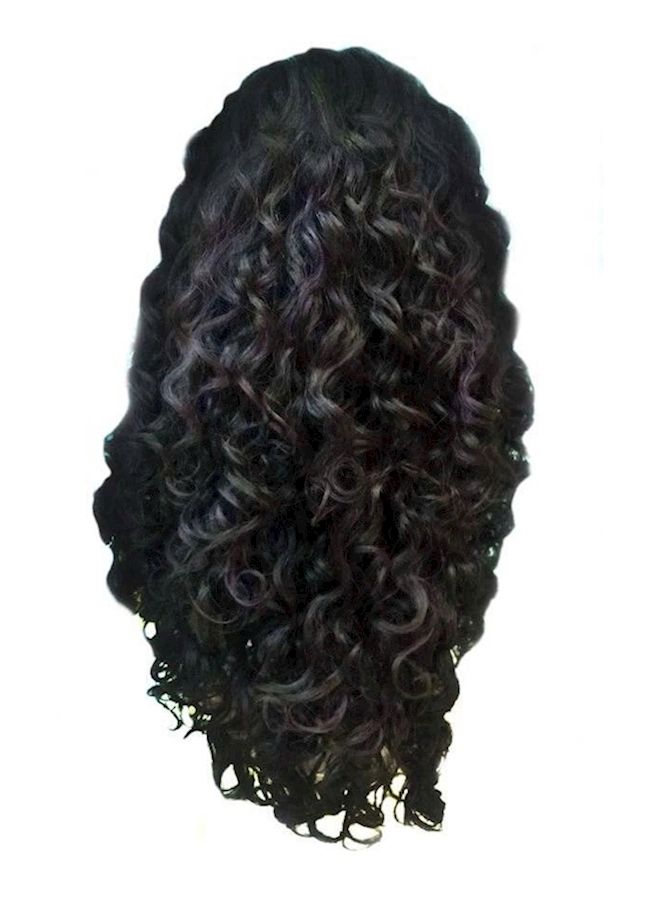 NIBEMINENT Curly And Wavy Front Wig Black - Image 3
