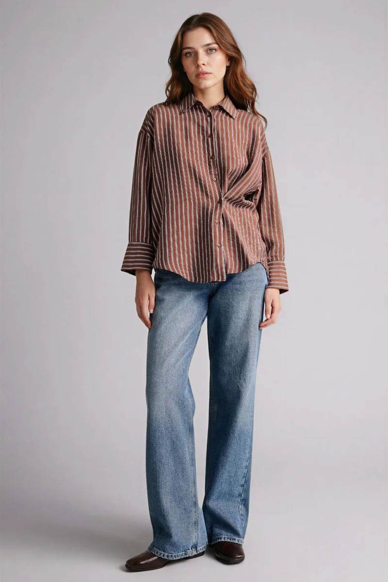 ديفاكتو Relax Fit Printed Long Sleeve Tunic