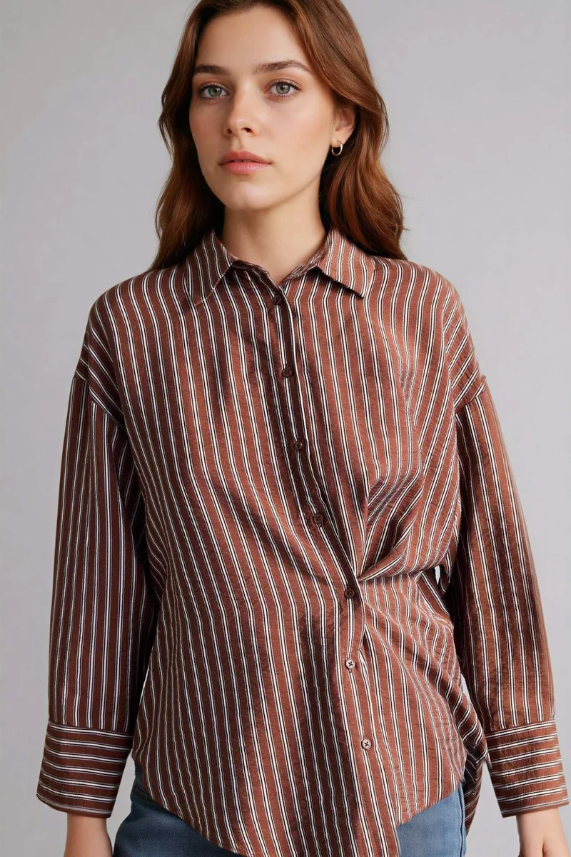 ديفاكتو Relax Fit Printed Long Sleeve Tunic