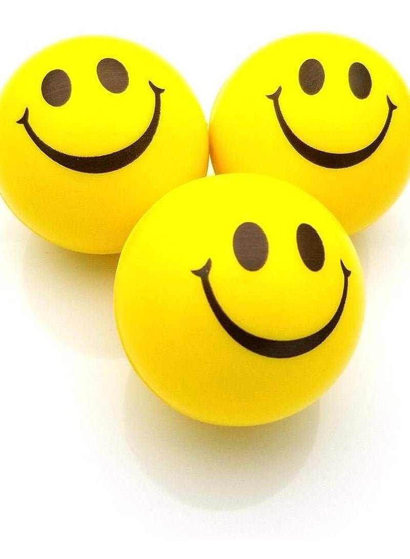 NYVIO Anti Stress Balls,Stress Ball,Stress Relief Ball,Smiley Squeezers,Hand Exercise Balls, Perfect For Relieving Anxiety(3Pack,Yellow)  - Image 1