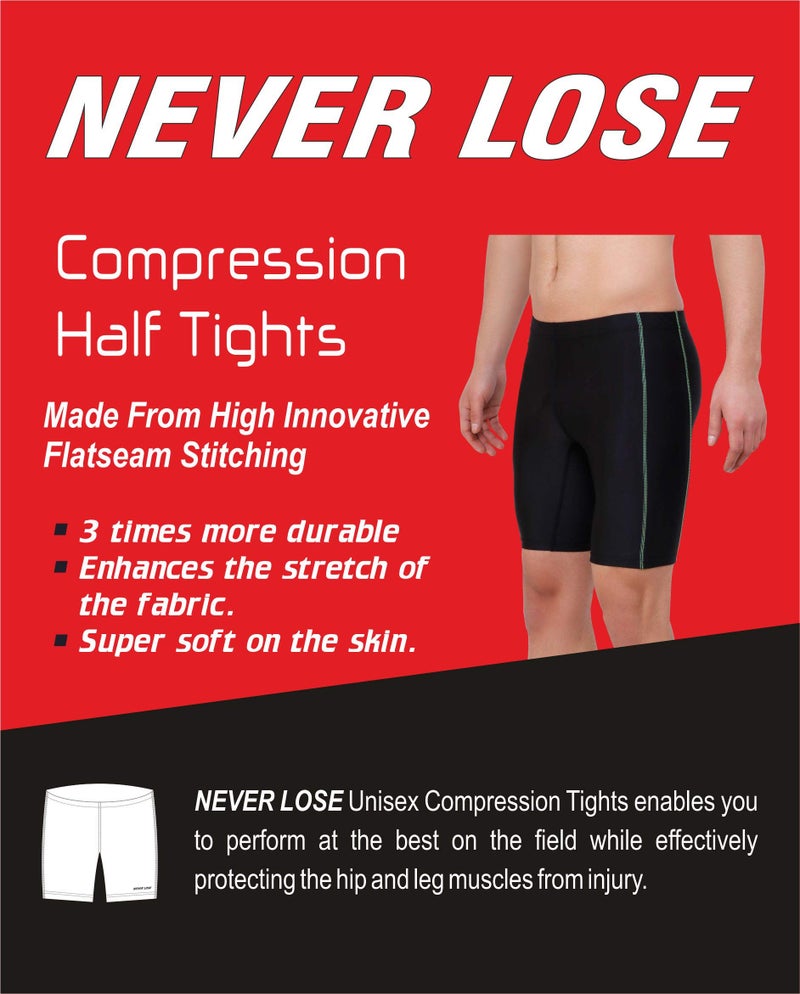 NEVER LOSE Men's Compression Sports Shorts Half Tights (2X-Large, Black) - Image 5
