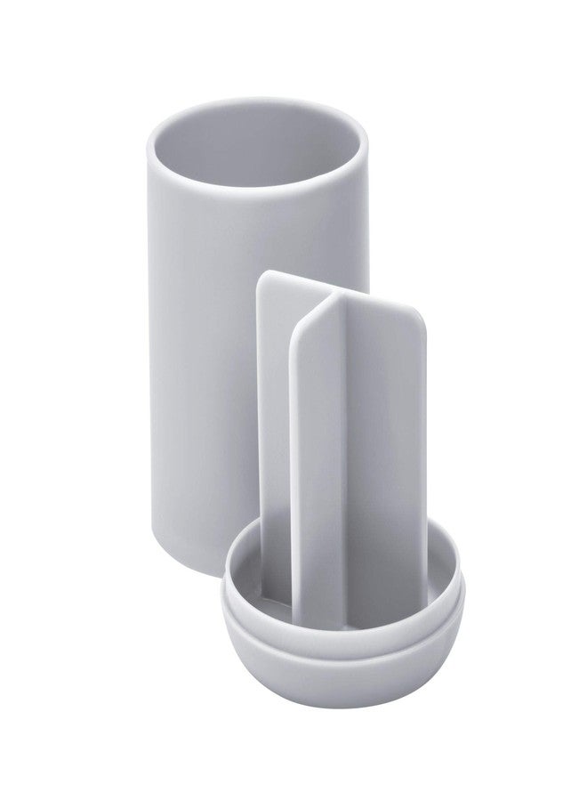 InterDesign iDesign Toothbrush Holder for Normal Toothbrushes, Spin Brushes, and Toothpaste, The Cade Collection - 3" x 3" x 4. 5", Matte Gray - Image 4