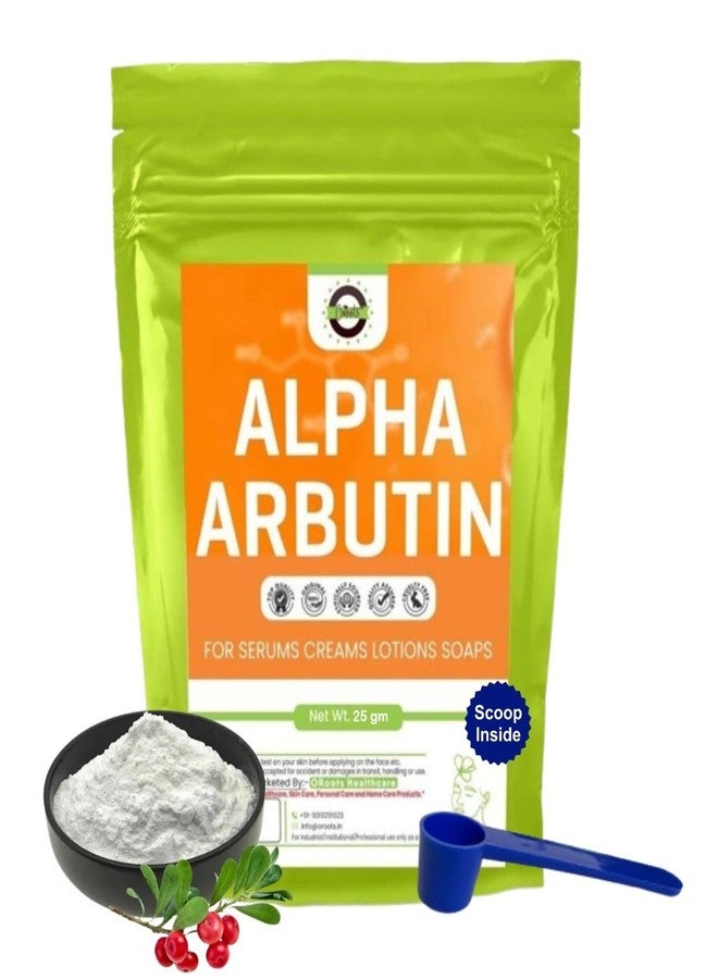 ORoots® Alpha Arbutin Powder (25gm) for serums, lotions, creams etc - Image 1