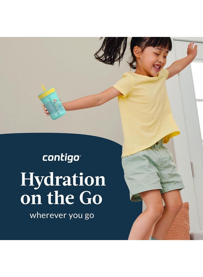 Contigo Kids’ Leighton Straw Tumbler with Spill-Proof Lid, 14oz., 2 Pack, Blueberry & Jade - Image 5