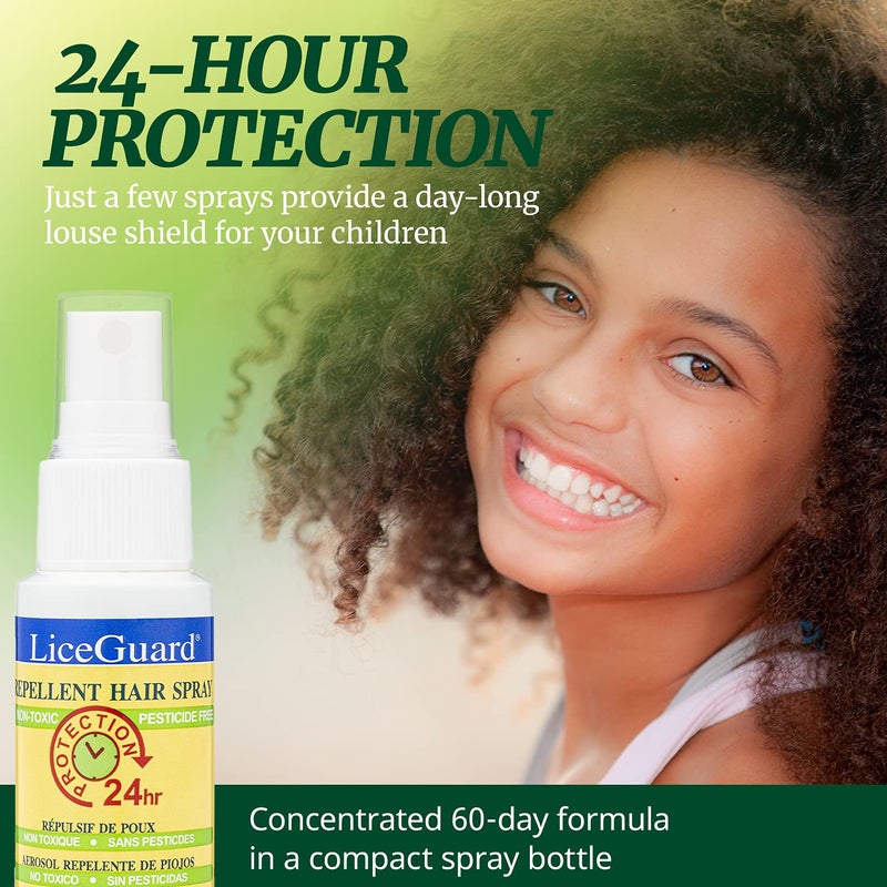 LiceGuard بخاخ قمل، 1 أونصة سائلة، مركز، علاج وقائي للقمل للأطفال والبالغين، مختبر سريرياً لتوفير حماية لمدة 24 ساعة ضد البيض واليرقات، مصنوع من مكونات طبيعية، لطيف للاستخدام اليومي - Image 2