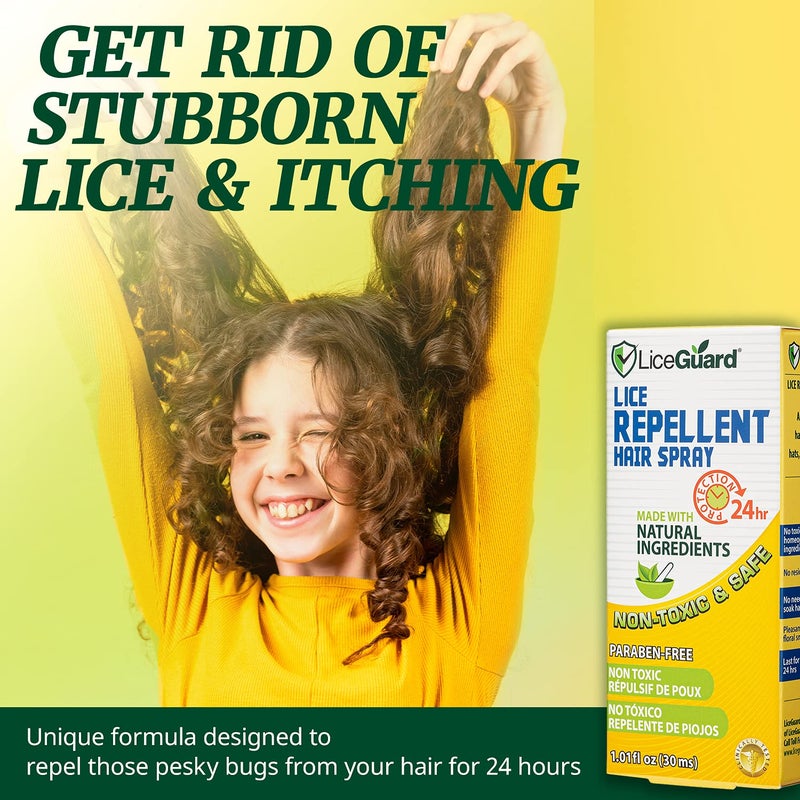 LiceGuard بخاخ قمل، 1 أونصة سائلة، مركز، علاج وقائي للقمل للأطفال والبالغين، مختبر سريرياً لتوفير حماية لمدة 24 ساعة ضد البيض واليرقات، مصنوع من مكونات طبيعية، لطيف للاستخدام اليومي - Image 5