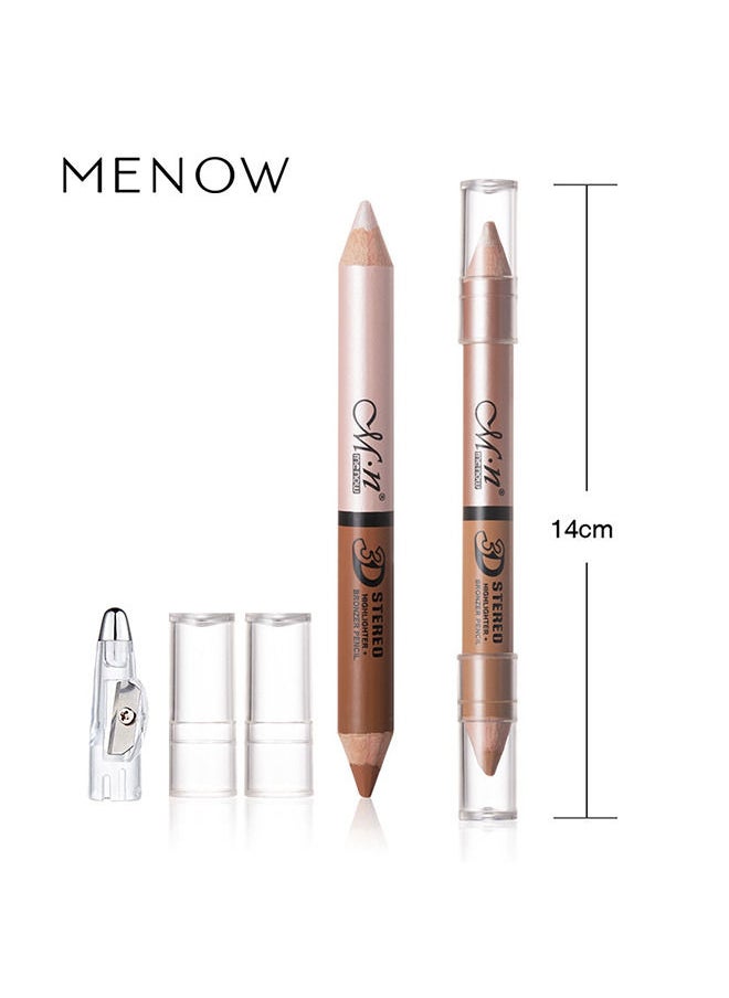 Double-Headed Highlight Contour and Concealer stick with Pencil Sharpener, contour stick, Face Highlighters Sticks, Concealer Contour Highlighter Stick, Cruelty Free Makeup, face concealer