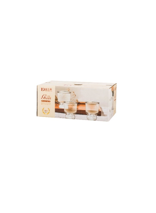 12-piece glasses with a base made of clear glass for use at events and serving welcoming juices, size 6.5 cm.  - Image 4