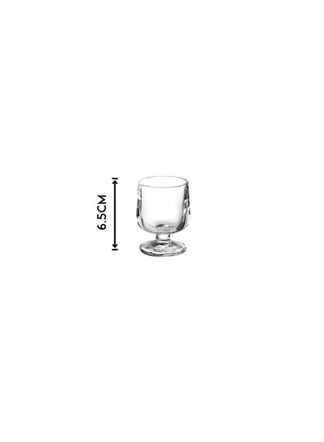 12-piece glasses with a base made of clear glass for use at events and serving welcoming juices, size 6.5 cm.  - Image 3