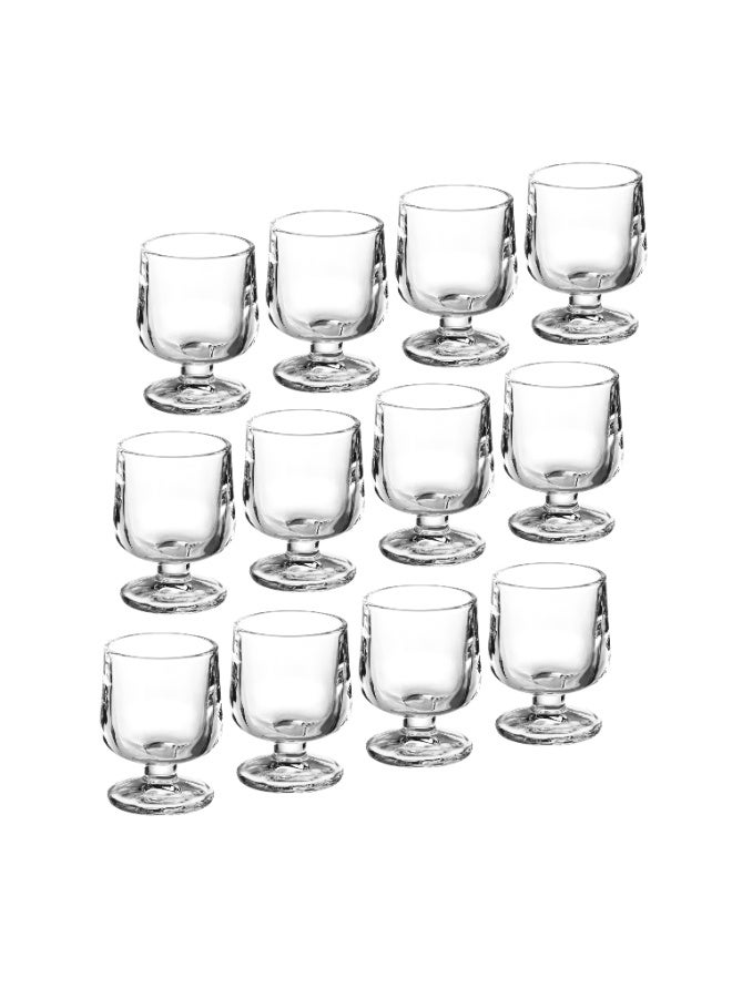 12-piece glasses with a base made of clear glass for use at events and serving welcoming juices, size 6.5 cm.  - Image 2