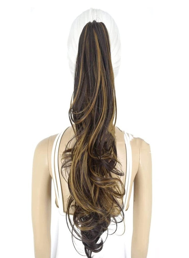 برافراجيا وصلات شعر ذيل حصان للنساء من برافراجيا، بطول 16 بوصة، بتقطيع متدرج، بخصلات شعر بنية مجعدة (4h27 ذيل حصان بتقطيع متدرج) مناسبة للحفلات/الهالوين/الكريسماس - Image 2