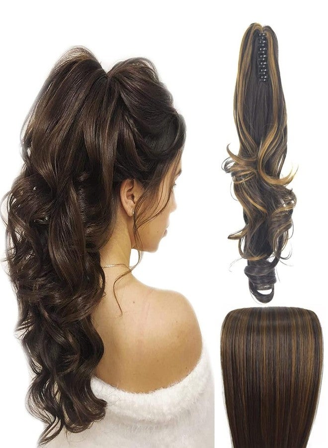 برافراجيا وصلات شعر ذيل حصان للنساء من برافراجيا، بطول 16 بوصة، بتقطيع متدرج، بخصلات شعر بنية مجعدة (4h27 ذيل حصان بتقطيع متدرج) مناسبة للحفلات/الهالوين/الكريسماس - Image 1