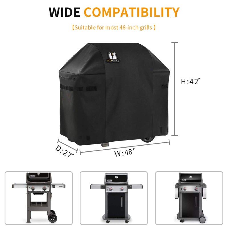 SUPJOYES Gas Grill Cover for Weber Spirit II 210, 48 Inch BBQ Grill Covers, Heavy Duty Waterproof Barbecue Accessories - Image 2