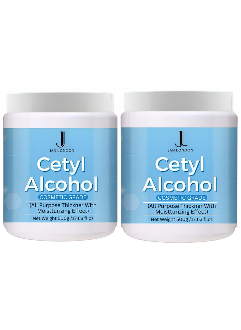 1698 (Cetyl Alcohol) - 500g Pack of 2 | High Purity Industrial-Grade Emollient and Consistency Agent for Premium Cosmetic Formulation in Lotion, Conditioner, Cream, and Shampoo | and Stable Performance