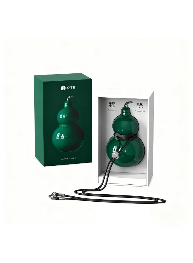 300ml Gourd-Shaped Insulated Water Bottle with Straw, Vacuum Flask with 12H efficient insulation and cooling, Leakproof Stainless Steel Cute Aesthetic Travel Water Bottle Dark Green