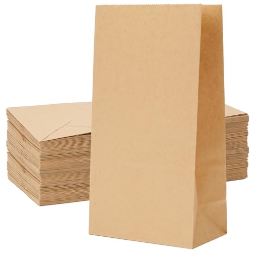 Homrelaxy 60 Pcs 4LB Paper Lunch Bags, 5.1x3.2x9.8 Inch Kraft Paper Bags, Brown Paper Bag for Snacks, Sandwiches, Crafts, Gift Bags - Image 1