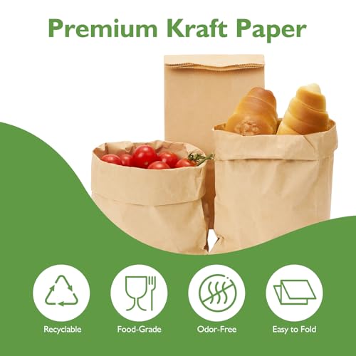 Homrelaxy 60 Pcs 4LB Paper Lunch Bags, 5.1x3.2x9.8 Inch Kraft Paper Bags, Brown Paper Bag for Snacks, Sandwiches, Crafts, Gift Bags - Image 3
