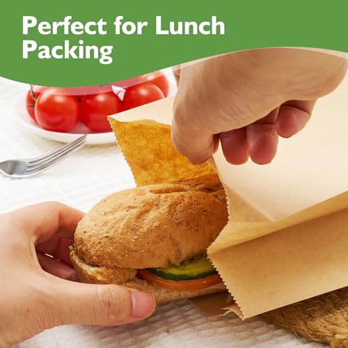 Homrelaxy 60 Pcs 4LB Paper Lunch Bags, 5.1x3.2x9.8 Inch Kraft Paper Bags, Brown Paper Bag for Snacks, Sandwiches, Crafts, Gift Bags - Image 4