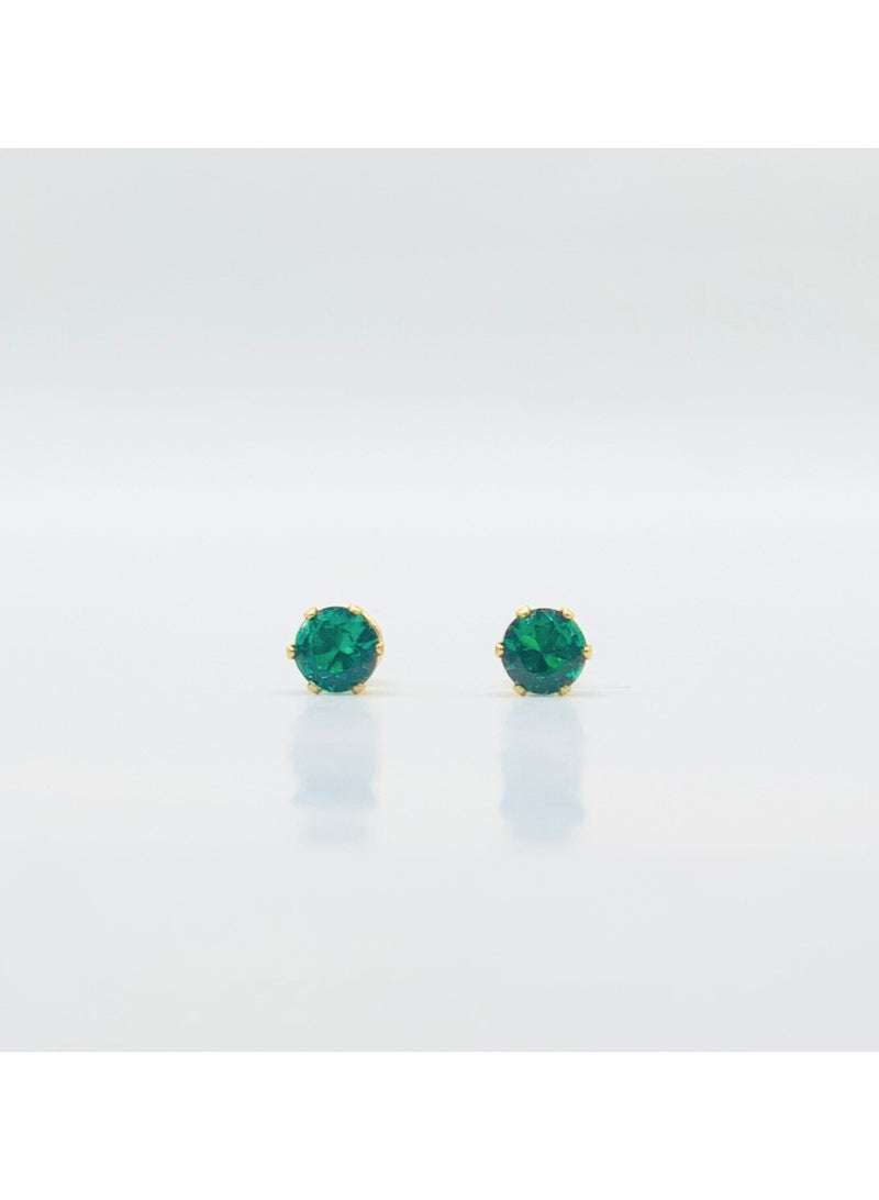 ايرس حجر ميلاد الزمرد مايو حلق ذهبي | ستانلس ستيل | مطلية بالذهب عيار 18 قيراط - Image 2