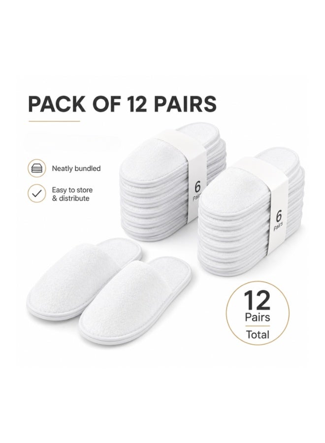 Pearl Coast International Disposable Spa Slippers – Non-Slip Closed-Toe Fluffy Hotel Guest Slippers, Unisex White House Shoes for Men and Women, Ideal for Home, Hotel, Spa and Weddings 29 cm - Image 2