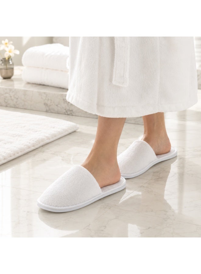 Pearl Coast International Disposable Spa Slippers – Non-Slip Closed-Toe Fluffy Hotel Guest Slippers, Unisex White House Shoes for Men and Women, Ideal for Home, Hotel, Spa and Weddings 29 cm - Image 5