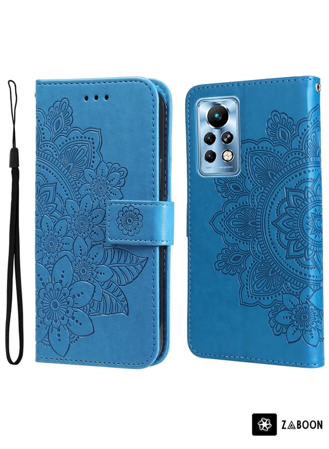 Zaboon Protective Case Cover For Infinix Note 11 Pro/Note 11s 7-petal Flowers Embossing Pattern Horizontal Flip Leather Case - Image 1