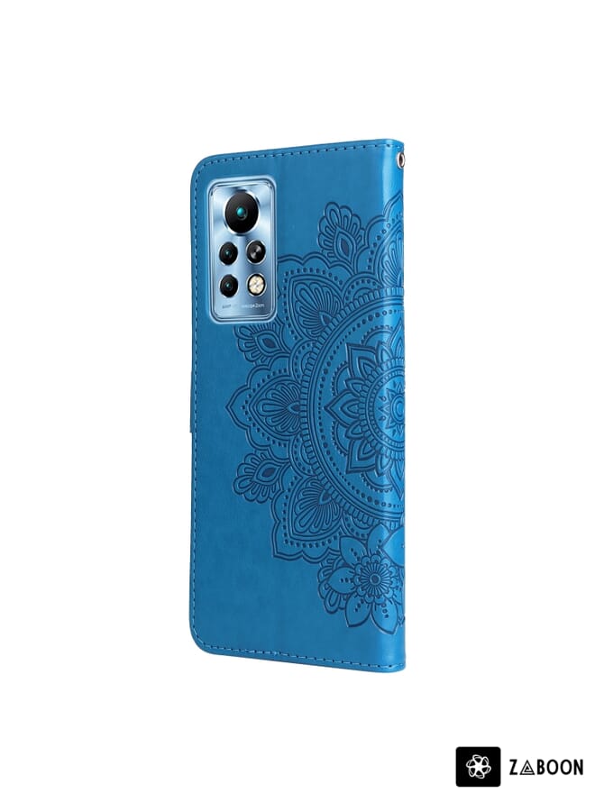 Zaboon Protective Case Cover For Infinix Note 11 Pro/Note 11s 7-petal Flowers Embossing Pattern Horizontal Flip Leather Case - Image 3