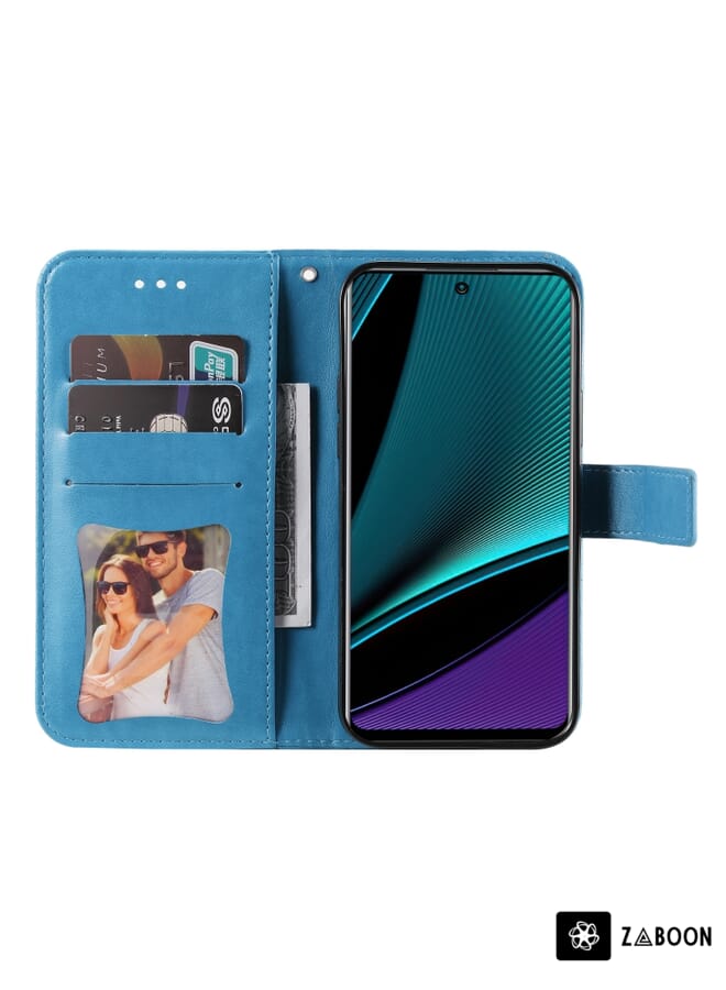 Zaboon Protective Case Cover For Infinix Note 11 Pro/Note 11s 7-petal Flowers Embossing Pattern Horizontal Flip Leather Case - Image 4