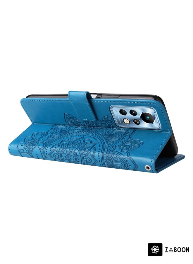 Zaboon Protective Case Cover For Infinix Note 11 Pro/Note 11s 7-petal Flowers Embossing Pattern Horizontal Flip Leather Case - Image 5