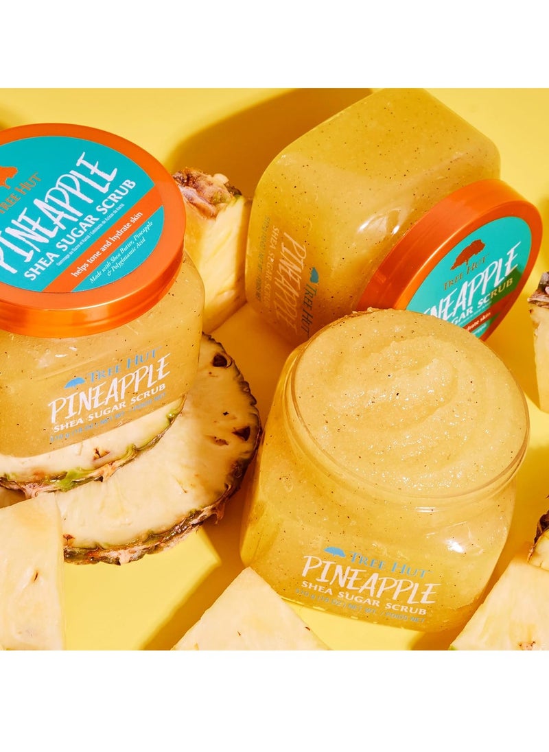 Tree Hut Tree Hut Pineapple Shea Sugar Scrub | Exfoliating Body Scrub Removes Dead, Dry Skin for a Soft & Hydrated Feel | Nourishing Essential Body Care | 18 fl oz.  - Image 3