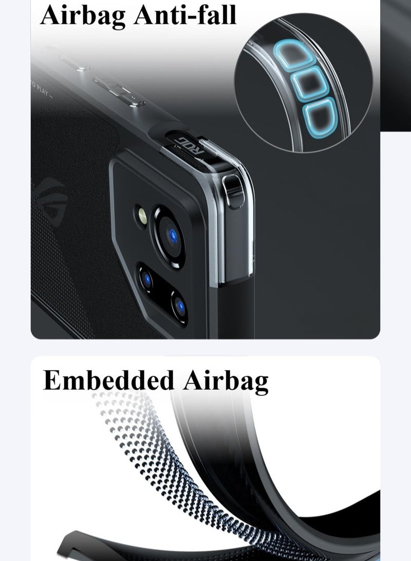 عام غطاء شفاف متوافق مع أسوس آر أو جي فون 9 برو/آر أو جي فون 9 - غطاء رفيع جدًا مضاد للسقوط مع وسائد هوائية، غطاء خلفي شفاف مقاوم للاصفرار - Image 4