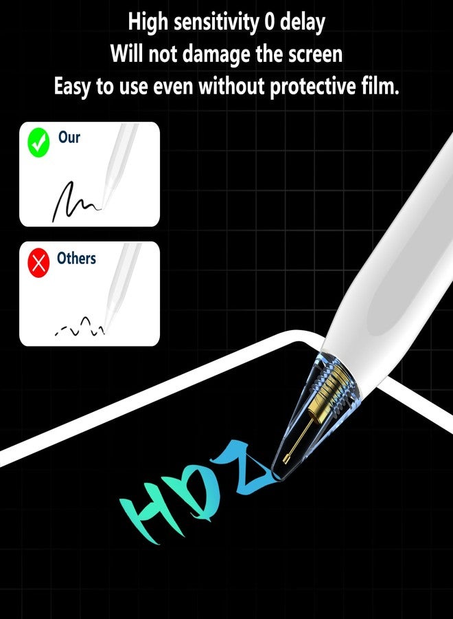 COO Stylus Pen for iPad, Button Fast Charging Pencil with Digit Indicator Light capacitive Pen (White) - Image 3