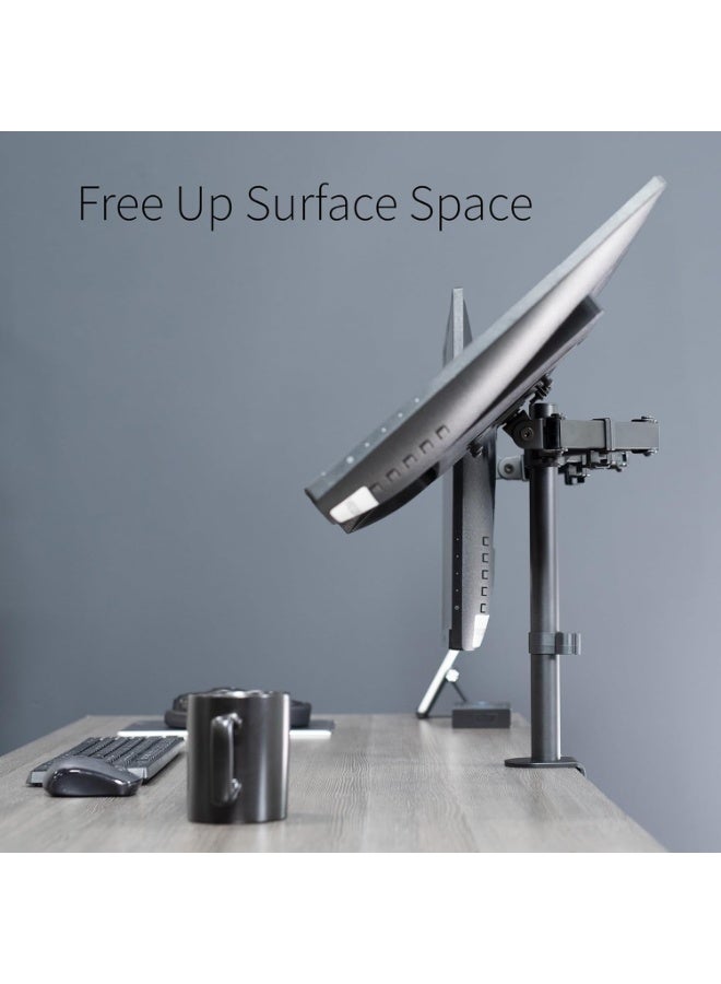 Fixed Dual Monitor Desk Mount - Adjustable Arm & Sturdy Base Supports 2 Monitors Up to 32" - Organized & Space Saving - Image 2