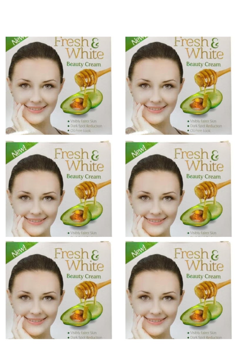fresh & white Beauty Cream For Whitening Face & Body With Avocado & Honey 30 g 6 Pcs