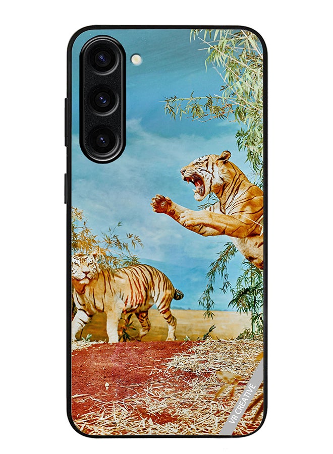 VR CREATIVE Protective Case Cover For Samsung Galaxy S24 Tiger Jumping Design Multicolour - Image 1