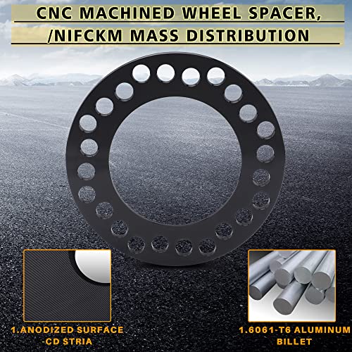 EZISOE 4pcs Black Forged 8x6.5 8x165.1 8x170 8x180 Flat Wheel Spacers 8mm (0.31inch) 125mm Hub Bore Replacement for F250/F350 Super Duty, Silverado 1500/2500/3500 HD, Sierra 1500/2500/3500 HD and More - Image 4