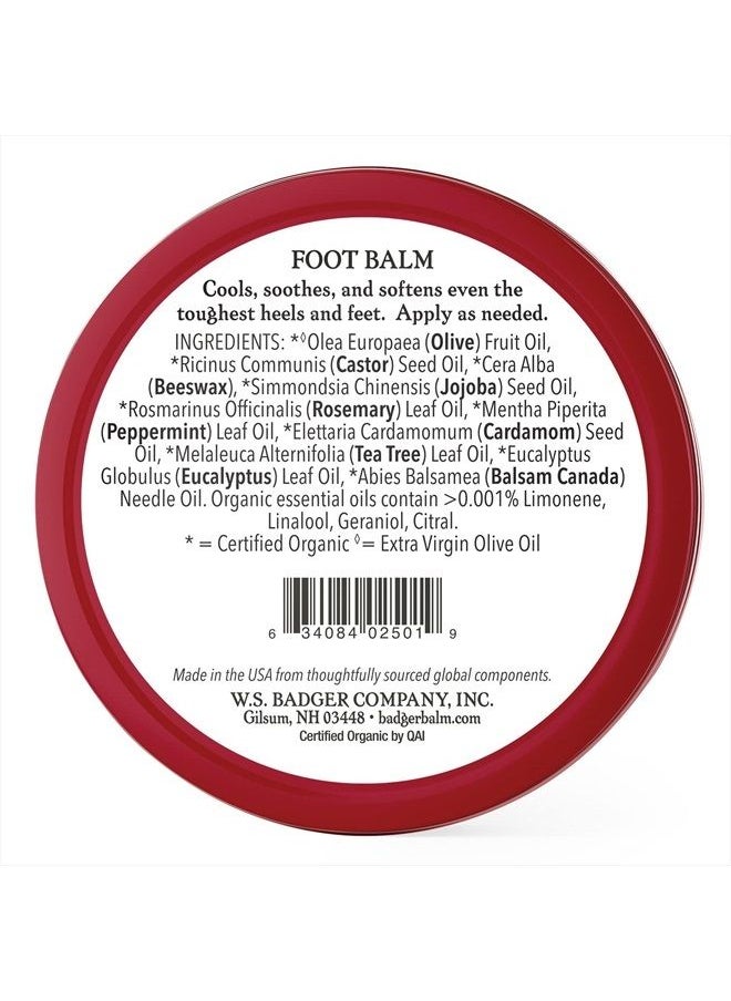 Badger - Foot Balm, Organic Tea Tree & Olive Oil Foot Care for Dry Cracked Heels, Cracked Heel Repair for Dry Cracked Feet, Foot Cream Heel Balm, 2 oz - Image 1