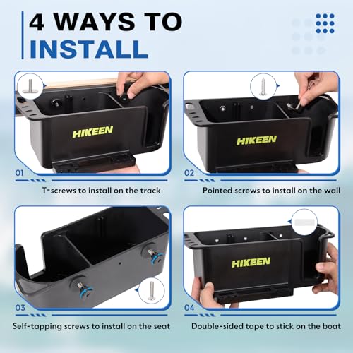 Hikeen Boat Caddy Organizer, Boat Cup Holder, Multifunctional Boat Storage Organizer Universal Fit for Boat, Kayak, Pontoon, Bass Boat, Jon Boat - Fishing Tool Holder, Boat Fishing Accessories (1Pack) - Image 5