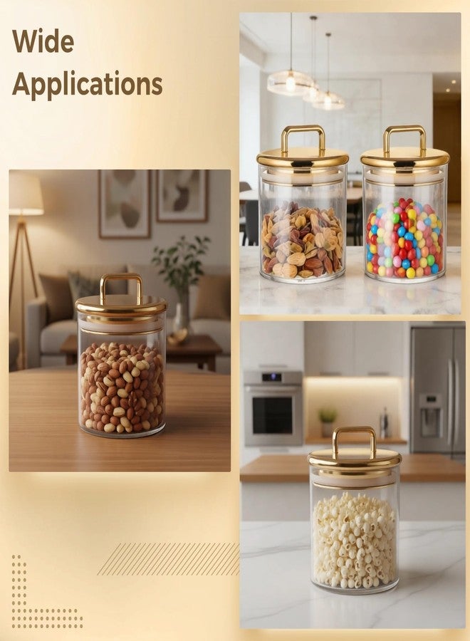 Varku 2 Pcs Acrylic Apothecary Jar, 16oz Gold Bathroom Vanity Organizer Containers, Food Safe Decorative Canisters with Airtight Design, Transparent Storage Jars for Home - Image 5