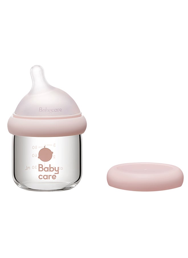 Babycare - Babycare - Nopayon Pro Bottle, Weir Pink, 80 ml, for 0 –1 Month, BPA-Free, Anti-Colic Design, Non-Toxic, Leak-Proof, Soft Nipple, Easy to Clean, Safe for Newborns, Ideal for Breastfeeding Transition - Image 1