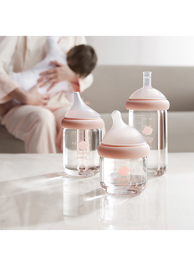 Babycare - Babycare - Nopayon Pro Bottle, Weir Pink, 80 ml, for 0 –1 Month, BPA-Free, Anti-Colic Design, Non-Toxic, Leak-Proof, Soft Nipple, Easy to Clean, Safe for Newborns, Ideal for Breastfeeding Transition - Image 1
