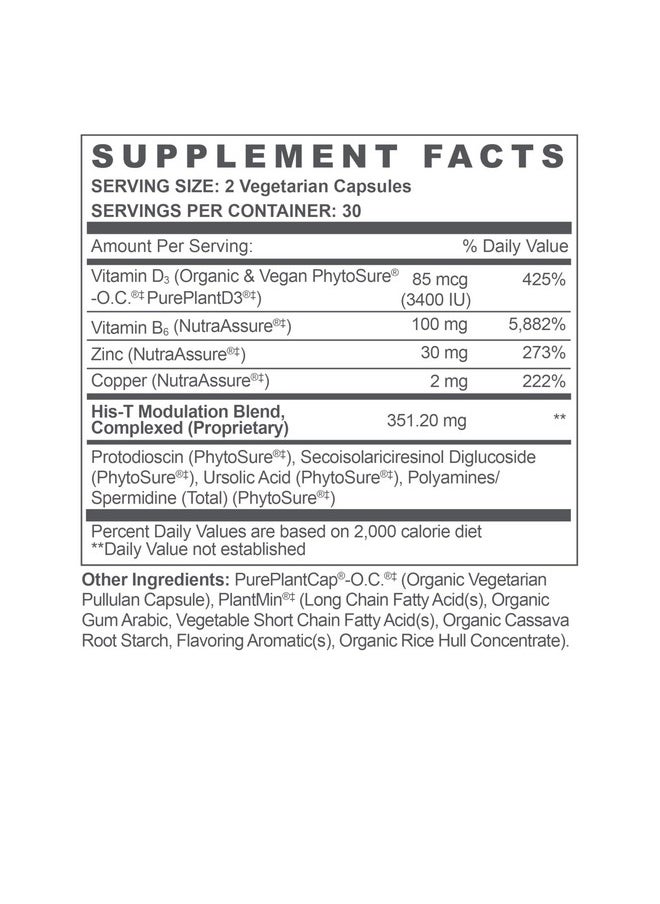 Health & Household - Biote Nutraceuticals - His-T - Healthy Testosterone Balance Support For Men (60 Capsules) - Image 1