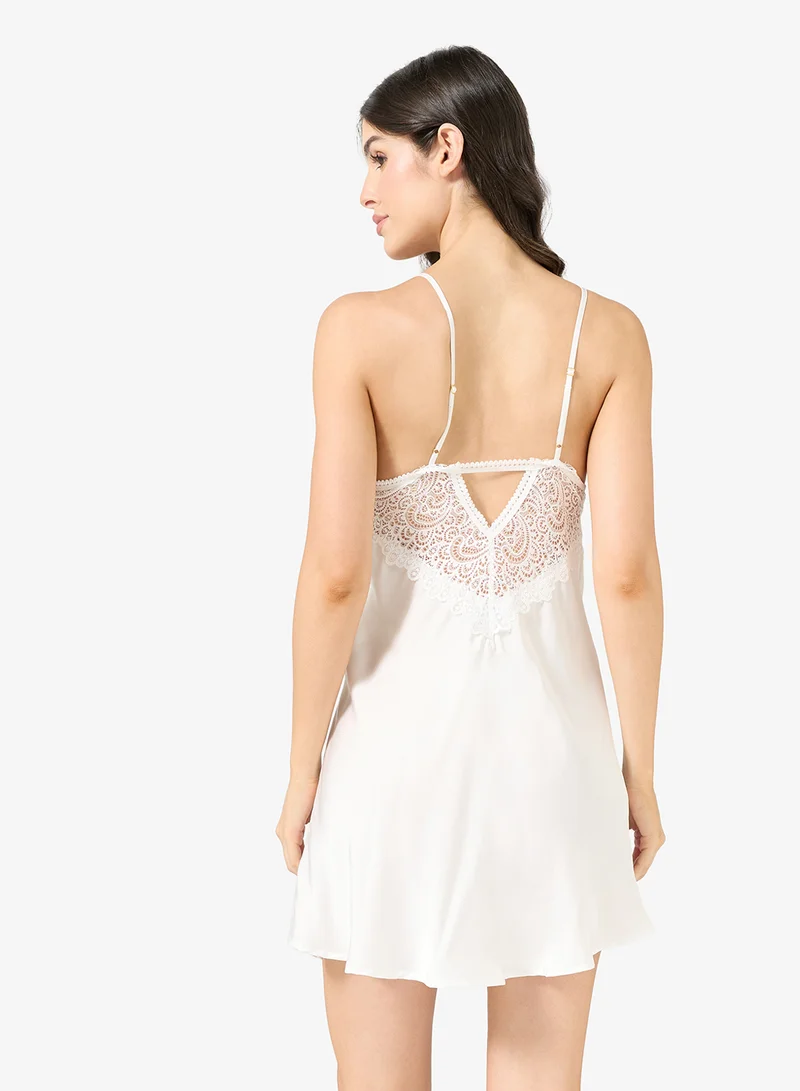 Ella  Night Slip Dress With Lace Trim for Women | Best Price UAE