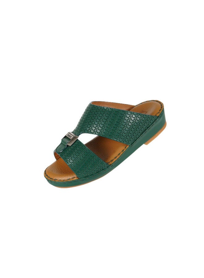 barjeel uno Barjeel Uno Boys Arabic Slippers 008-3345 BBSP1-54-Green  - Image 3